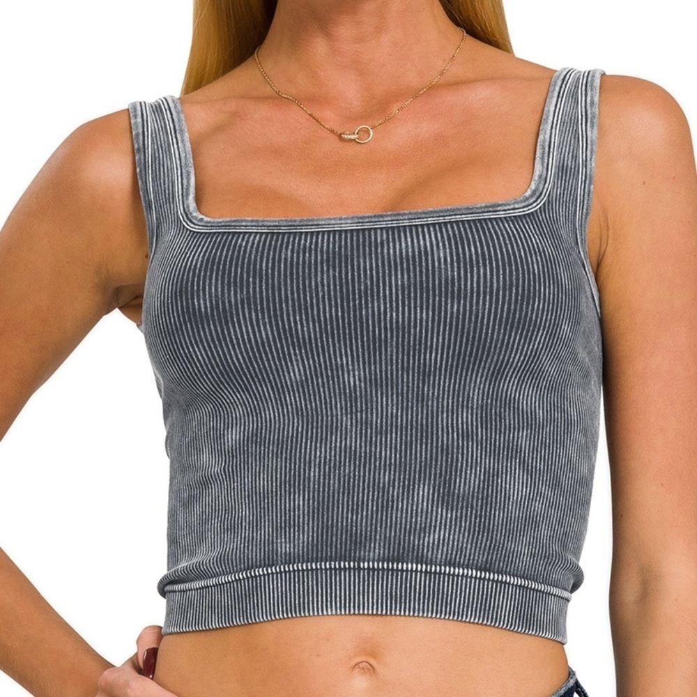 “ Eclipse Crop ” 2 Way Crop Tank Bralette | Black